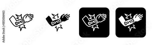 Injury Icon Line and Black Fill Style Collection