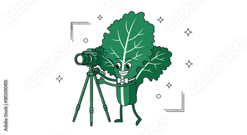 Funky Plant Character Capturing a Moment Through Digital Photography