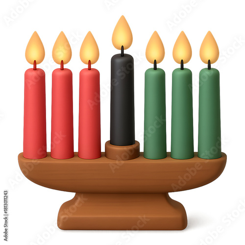 Kwanzaa Kinara with Colorful Candles Symbolizing Celebration and Cultural Unity