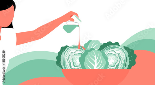 Healthy Food Preparation Illustration Of Vegetable Salad with Fresh Ingredients