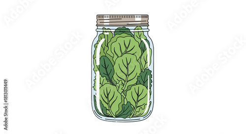 Healthy Greens Packed In a Jar Depicting Fresh Food and Sustainable Living.