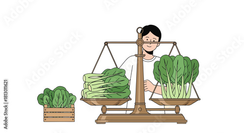 Healthy Lifestyle And Food Choices Illustration: Balancing Nutrition For Wellness