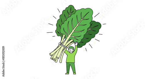 Healthy Lifestyle Concept Presenting Fresh Green Spinach with Sparkling Effect