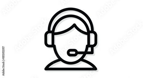 Professional customer service representative ready to assist with headset ideal for websites apps and marketing materials needing support visuals, Generative AI.