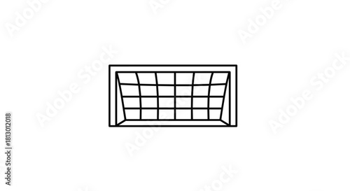 Clean line drawing of a soccer goal perfect for sports infographics and educational content showing the thrill of the game and the promise of victory, Generative AI.