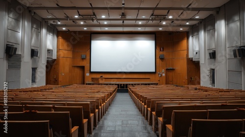 Large auditorium with empty seats