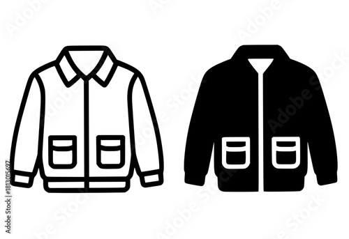 Jacket illustration, outline and silhouette versions