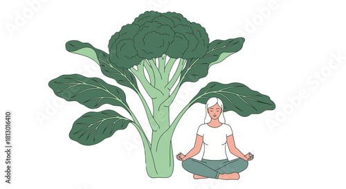 Healthy Mindful Living with Broccoli: A Visual Celebration of Wellness and Nature