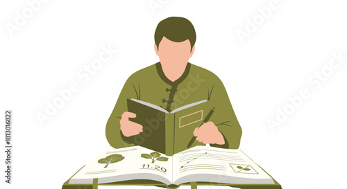 Illustrated Individual Studying Scientific Manual With Detailed Botanical Information
