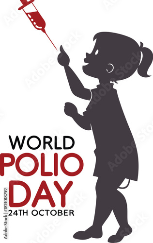 Modern World Polio Day Illustration Highlighting Global Vaccination Efforts.