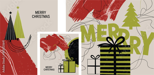 Festive Holiday Greetings Christmas Elements and Abstract Designs for Cards and Celebrations