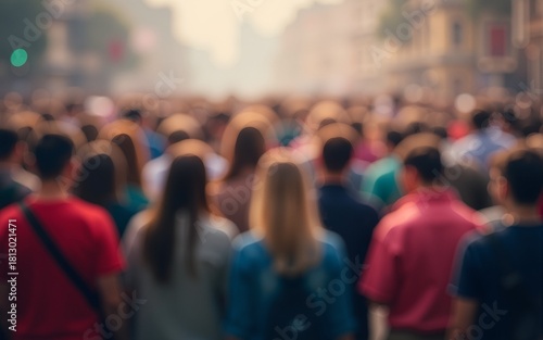 Wallpaper Mural Diverse Crowd Gathering, Blurred Background, Abstract. High quality Torontodigital.ca
