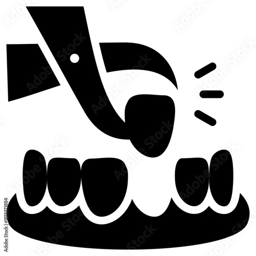 Tooth extraction icon for dental, website, application, printing, document, poster design, etc