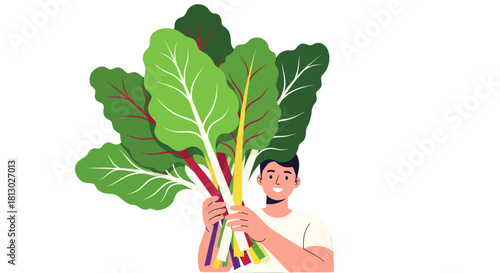Joyful Human Holding Fresh Vegetables, Promoting Healthy Lifestyle and Vibrant Nutrition
