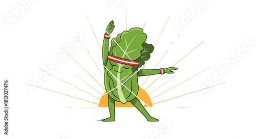 Lettuce Showcases Fitness Spirit with Artistic Flare Against a Black Background