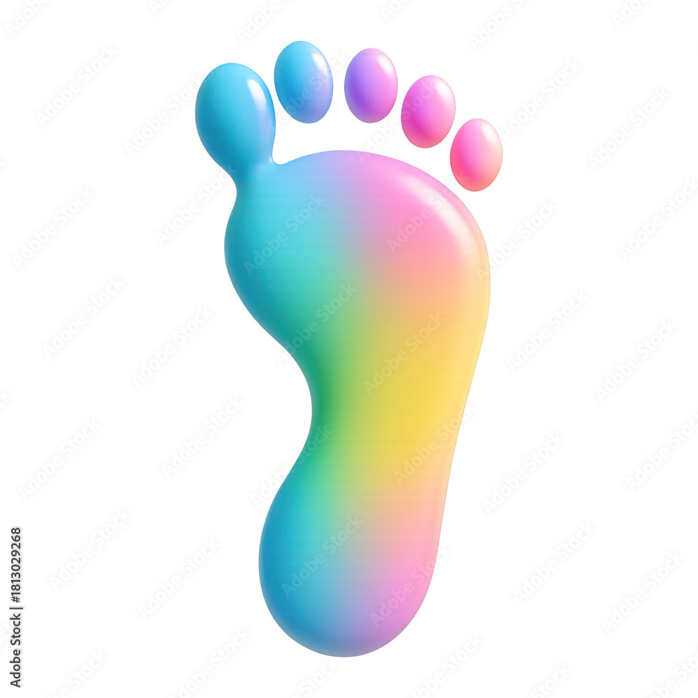 Obraz premium PNG Colorful gradient footprint design