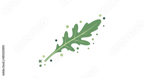 Minimalist Leaf Illustration Against Black Background Suitable For Botanical Design or Concepts
