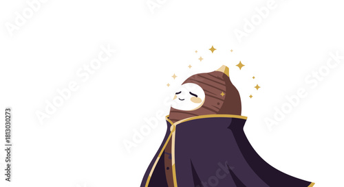 Mystical Character Gazing At The Celestial Moon In A Peaceful Nighttime Scene