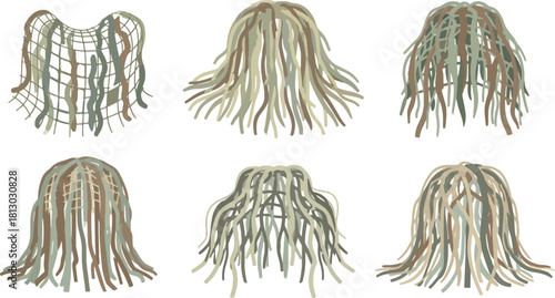 Collection of Various Dried Root Clusters in Neutral Tones for Botanical or Culinary Use