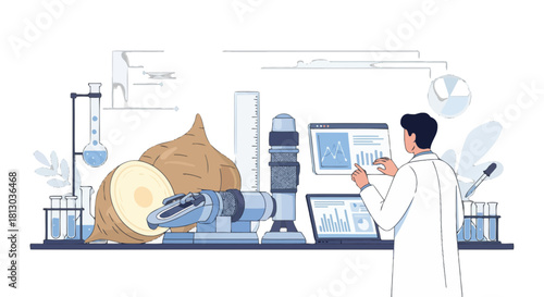 Scientific Analysis Of Root Vegetables Illustrated With Modern Technology and Science