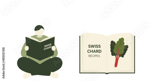 Swiss Chard Recipes: A Person Reading About Tasty Preparations and Cooking Guide