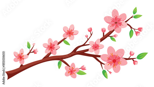 A delicate cherry blossom SVG design featuring multiple pink flowers on a transparent background..eps