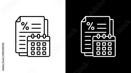 Tax Deadline White Icon Set Design