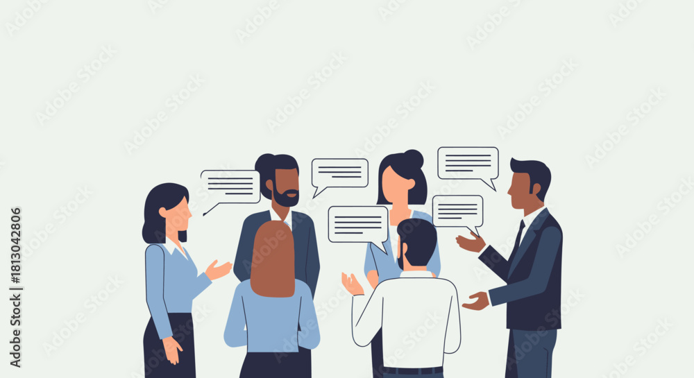 Obraz premium Diverse group of professionals engaged in a lively discussion.