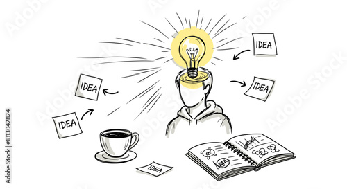 Creative Idea Generation and Innovation Concept.