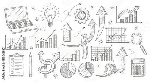 Business Growth and Financial Analysis Icons Collection.