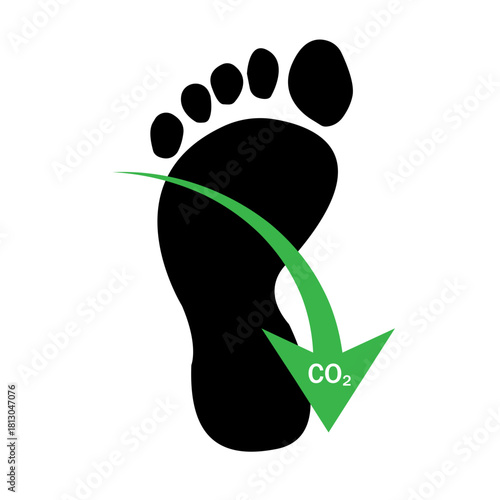 Carbon Footprint Reduction Icon, Simple Icon Vector Design, best used for presentation, application, web and banner