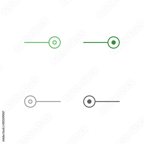Flat Colored Toggle On and Off Icon Set in Outline and Solid Style for Switch Control and State Setting
