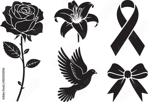 Elegant memorial symbols of love and remembrance