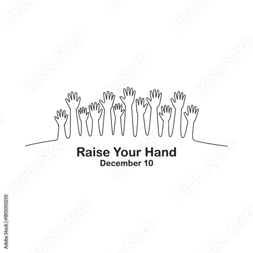 Hands raised in unity and support for a cause