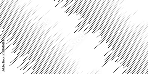Abstract Random Black Line Composition on a White Background: A Minimalist Vector Illustration Design.