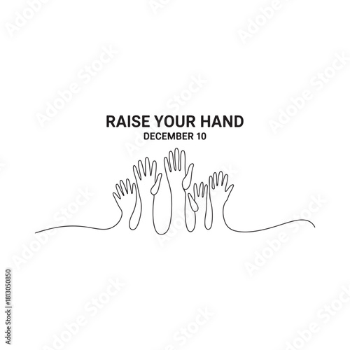 Diverse hands raised together in unity and support