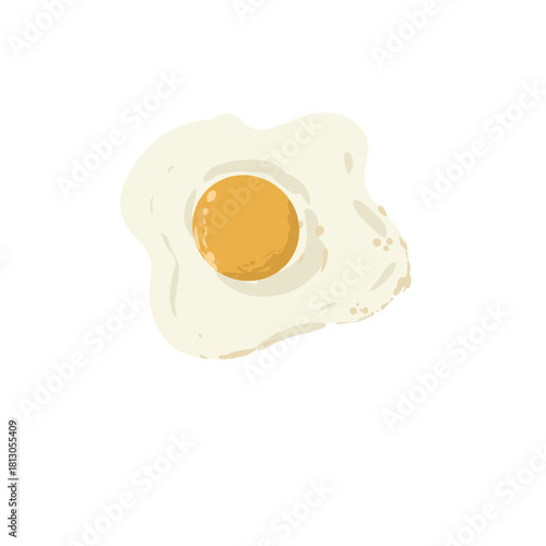 fried egg on white background