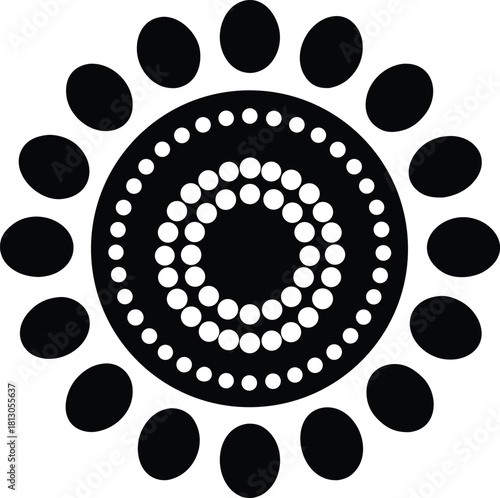 Indigenous australian inspired dot art logo design