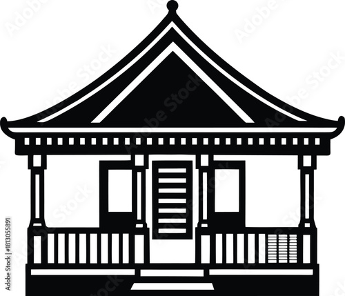 Classic colonial verandah architectural element icon