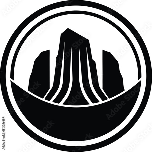 Iconic uluru rock formation logo design