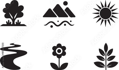 Nature icons for your project easy to customize