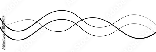 Abstract Wave Composition of Thin Black Lines on a White Background. A Modern Minimalist Vector Illustration Design.