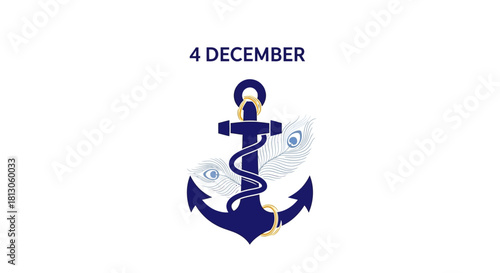 Indian Navy Day celebration on 4 December with anchor symbol.