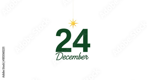 Minimalist graphic design for the date 24 December.