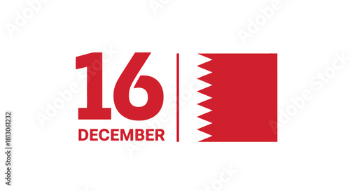 Bahrain National Day Celebration Graphic with Date and Flag.