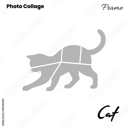 Versatile cat form frame for crafting pet themed photo collages