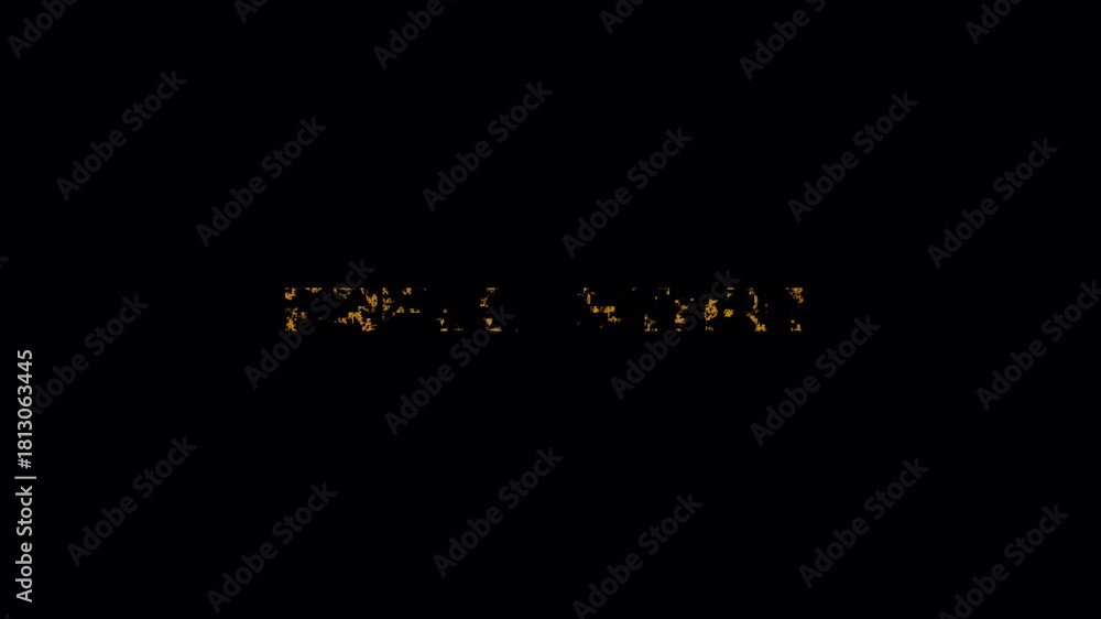 PRESS START Text Reveal, Retro 8-Bit Pixel Art Glitch Effect, Golden ...