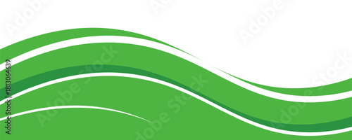Modern green banner background. Graphic design banner pattern background template with dynamic wave shapes.