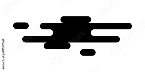 Oriental cloud shape. Traditional Asian ornament. Simple abstract wind or wave form in Japanese, Chinese or Korean style isolated on white background. Vector graphic illustration.Vector