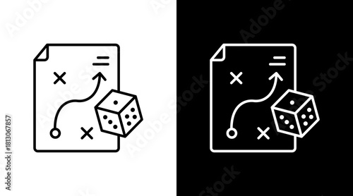 Strategy Gamble White Icon Set Design